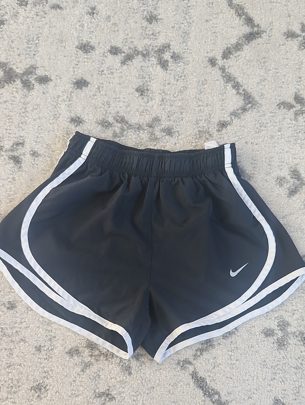 Nike Black Athletic Shorts with White Piping